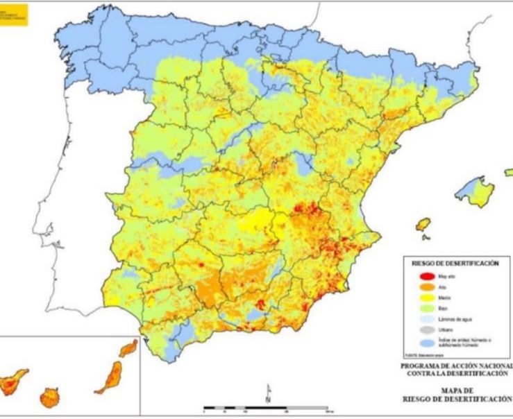 Mapa desertificación España